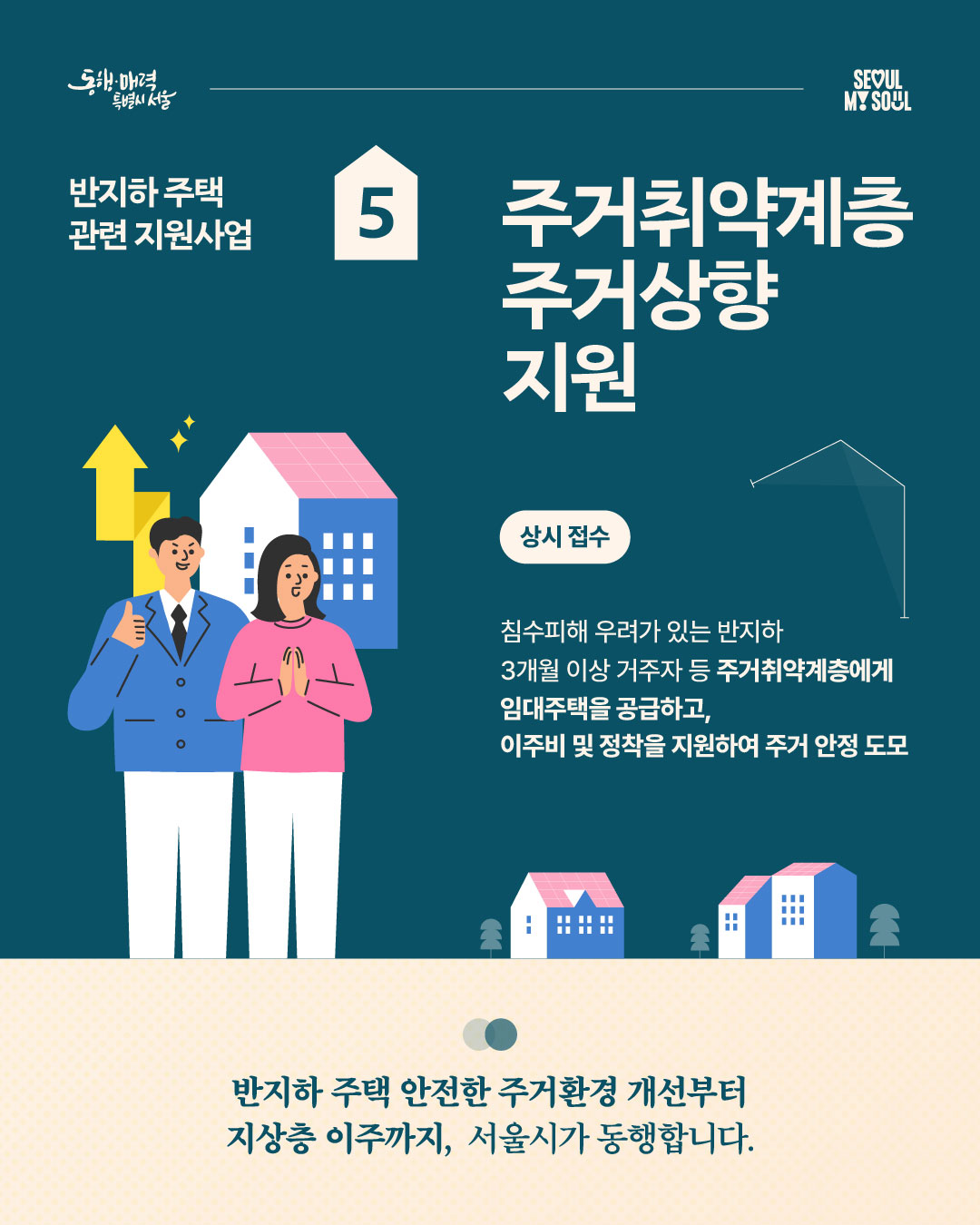 반지하 주택 관련 지원사업 5. 주거취약계층 주거상향 지원 - 카드뉴스1
